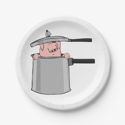 Assiettes En Carton Cochon Dans Un Pot (Devant)