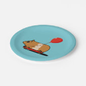 Assiettes En Carton Cochon de Guinée mignonne équitation d'un ballon d (Angle)