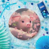Assiettes En Carton Cochon Fluffé Cute (Fête)