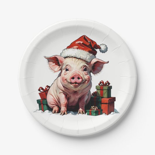 Assiettes En Carton cochon mignon avec boîtes cadeaux (Devant)