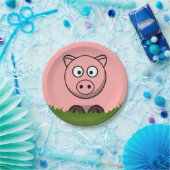 Assiettes En Carton Cochon rond (Fête)