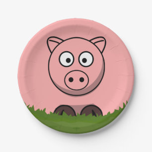 Assiettes En Carton Cochon rond