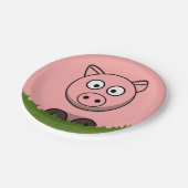Assiettes En Carton Cochon rond (Angle)