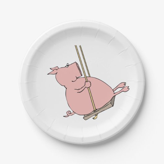Assiettes En Carton Cochon Sur Une Flèche (Devant)