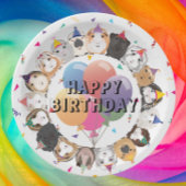 Assiettes En Carton Cochons et ballons de Guinée mignonne fête d'anniv