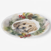 Assiettes En Carton Cockapoo Christmas Wreath Festive Pup (Angle)