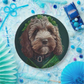 Assiettes En Carton Cockapoo Dog en robe de fête St. Patrick (Fête)