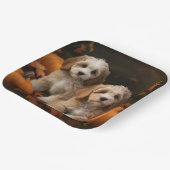 Assiettes En Carton Cockapoo Puppy Citrouille d'automne (Angulaire)