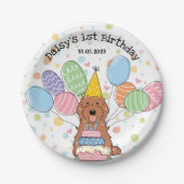 Assiettes En Carton Cockapoo rouge Cavapoo Chien Anniversaire (Devant)