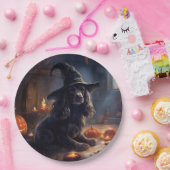 Assiettes En Carton Cocker Spaniel Citrouilles Halloween effrayant (Fête)