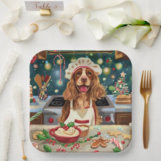 Assiettes En Carton Cocker Spaniel Gîtes : Noël Festif (Mariage)