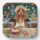Assiettes En Carton Cocker Spaniel Gîtes : Noël Festif (Recto)