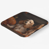 Assiettes En Carton Cocker Spaniel Puppy Automne Citrouille de plaisir (Angulaire)