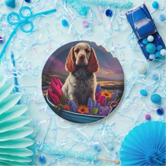 Assiettes En Carton Cocker Spaniel sur une pagaie : une aventure Pitto (Fête)