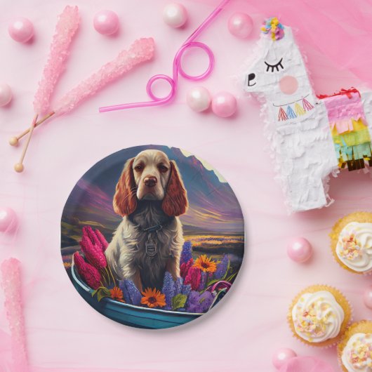 Assiettes En Carton Cocker Spaniel sur une pagaie : une aventure Pitto (Fête)