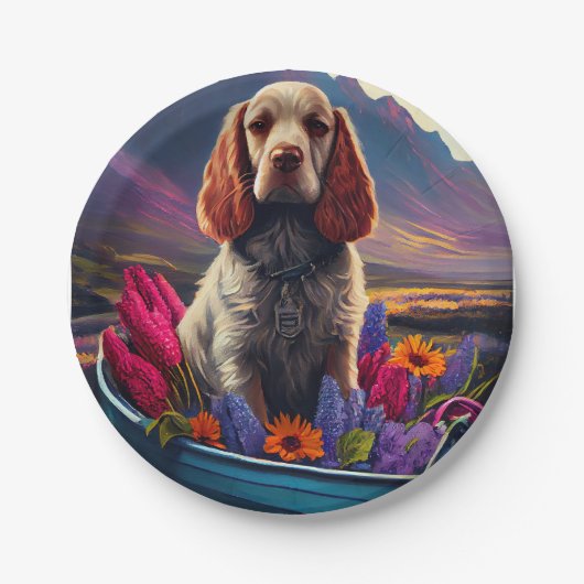 Assiettes En Carton Cocker Spaniel sur une pagaie : une aventure Pitto (Devant)