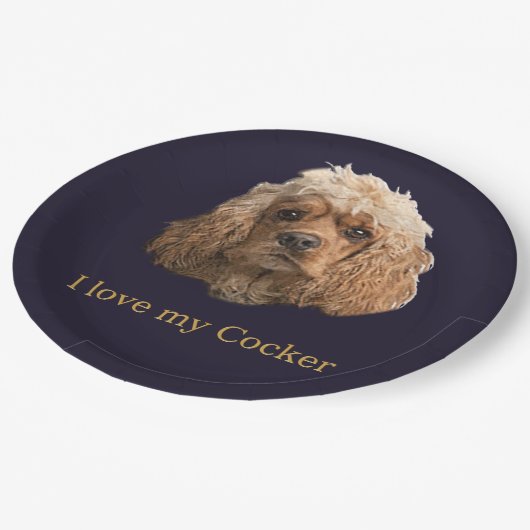 Assiettes En Carton cocker Spaniels (Angle)