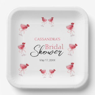 Assiettes En Carton Cocktail Beverage Fête des mariées Bow rose