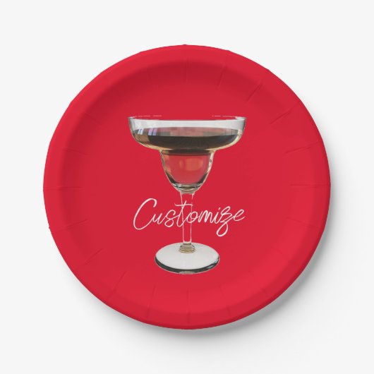 Assiettes En Carton Cocktail Big Red Margarita Boire Thunder_Cove (Devant)