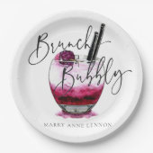 Assiettes En Carton Cocktail Brunch et serviettes Bubbly (Devant)