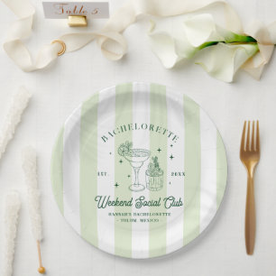 Assiettes En Carton Cocktail Club d'été Enterrement de vie de jeune
