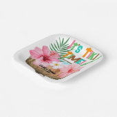 Assiettes En Carton Cocktail de coco Tropical Tiki Party (Angulaire)