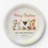 Assiettes En Carton Cocktail de Noël (Devant)