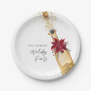 Assiettes En Carton Cocktail de vacances Poinsettia Party