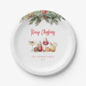 Assiettes En Carton Cocktail fête de Noël (Devant)