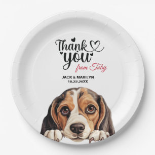 Assiettes En Carton Cocktail Mariage de chien beagle