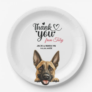 Assiettes En Carton Cocktail Mariage de chien Malinois belge