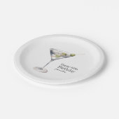 Assiettes En Carton Cocktail Martini 60e fête d'anniversaire (Angle)