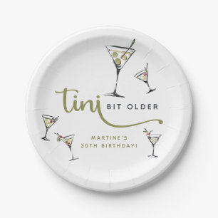 Assiettes En Carton Cocktail Martini 'Un peu plus âgé' Anniversaire Ad