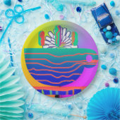 Assiettes En Carton Cocktail Rainbow Blue Cup Saucer Party (Fête)