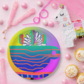 Assiettes En Carton Cocktail Rainbow Blue Cup Saucer Party (Fête)