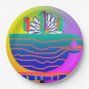 Assiettes En Carton Cocktail Rainbow Blue Cup Saucer Party