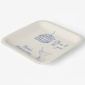 Assiettes En Carton Cocktail Retro Anniversaire Fancy (Angulaire)