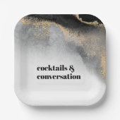 Assiettes En Carton Cocktails Abstraits modernes et soirée Conversatio (Recto)