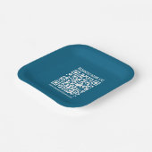 Assiettes En Carton Code QR bleu océan modifiable (Angulaire)