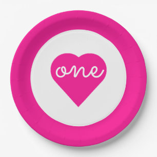 Assiettes En Carton Coeur 1er anniversaire