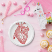 Assiettes En Carton Coeur Anatomique Rouge (Fête)