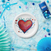 Assiettes En Carton Coeur Art Love Plaques de papier personnalisées 7" (Fête)