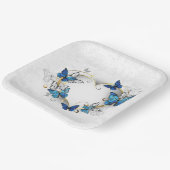 Assiettes En Carton Coeur bijoux avec papillons Morpho (Angulaire)