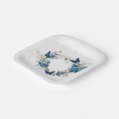 Assiettes En Carton Coeur bijoux avec papillons Morpho (Angulaire)