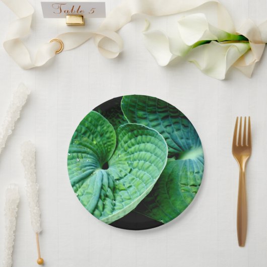 Assiettes En Carton Cœur d'Hosta (Mariage)