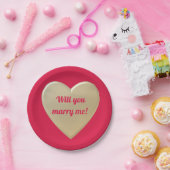 Assiettes En Carton coeur d'or (Fête)