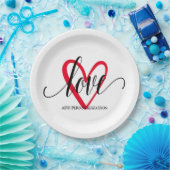 Assiettes En Carton Coeur Élégant minimal (Fête)