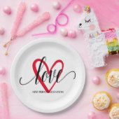 Assiettes En Carton Coeur Élégant minimal (Fête)