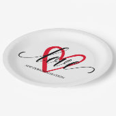 Assiettes En Carton Coeur Élégant minimal (Angle)