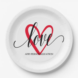 Assiettes En Carton Cœur Élégant Minimaliste